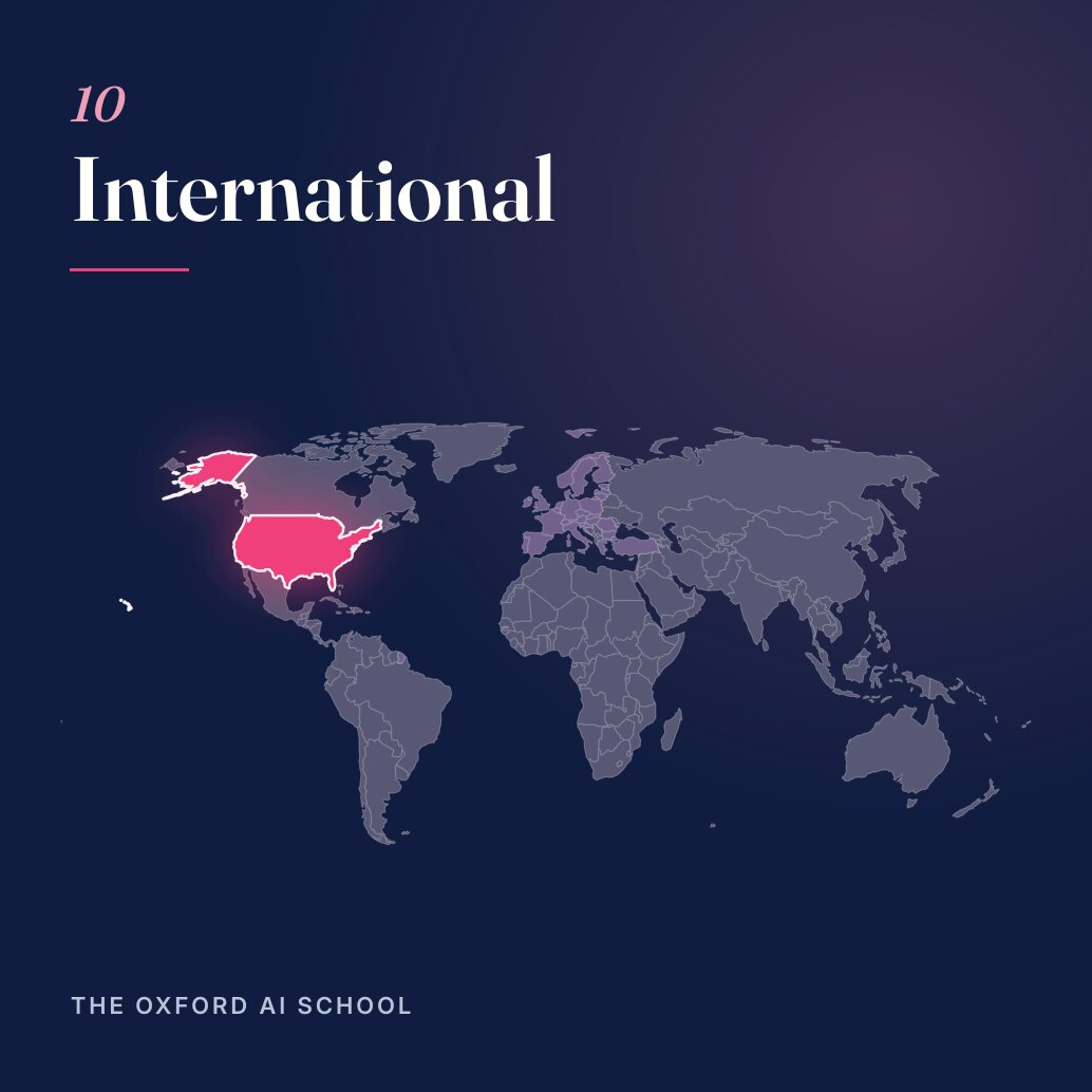 World map with the United States highlighted, showing worldwide live online AI training delivery