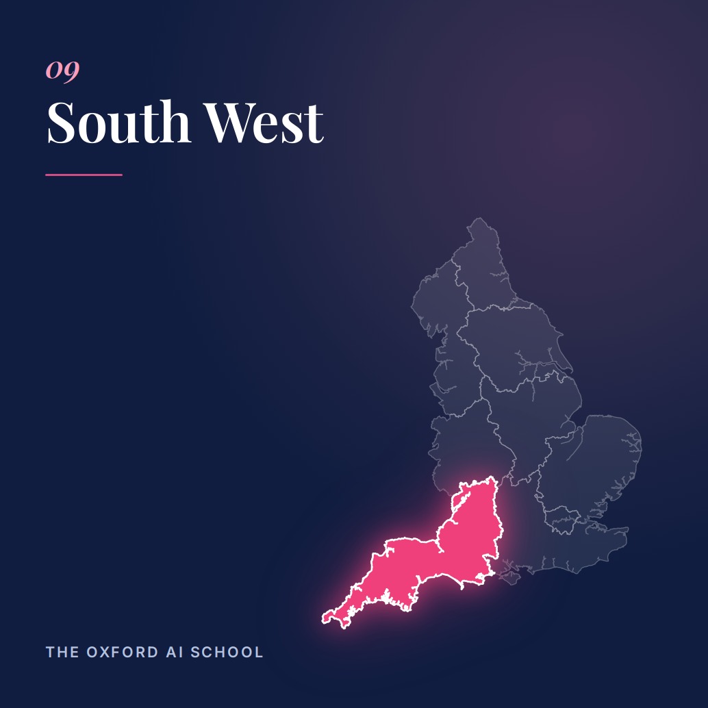 South West England regional map and landmarks