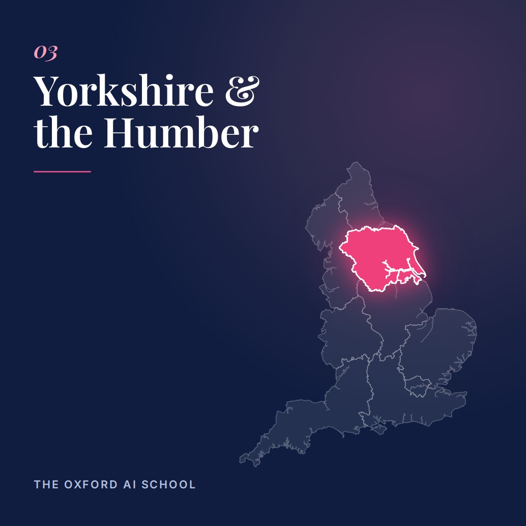 Yorkshire and the Humber regional map and landmarks