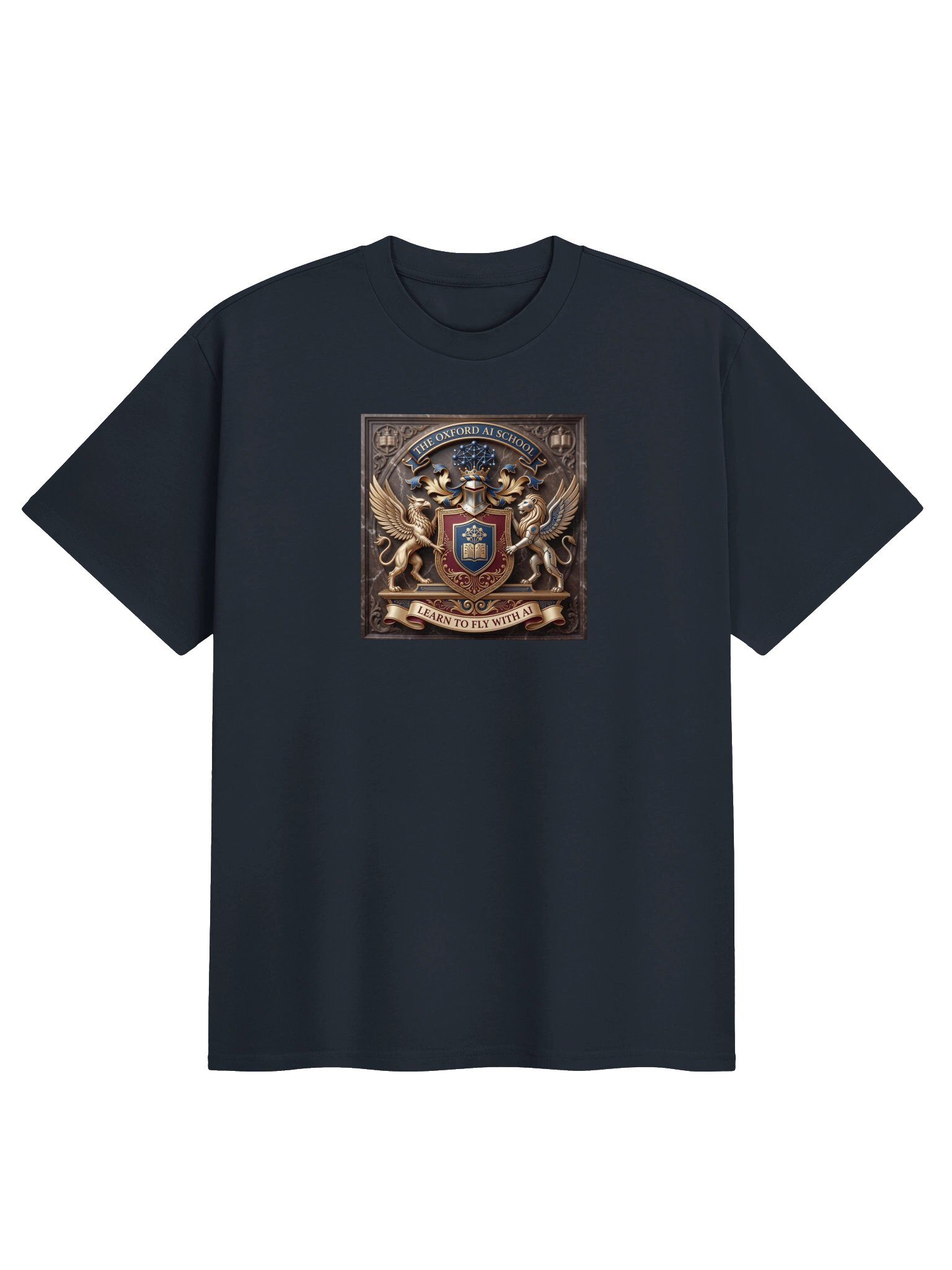 The Oxford AI School Medieval Logo Heavy Tee