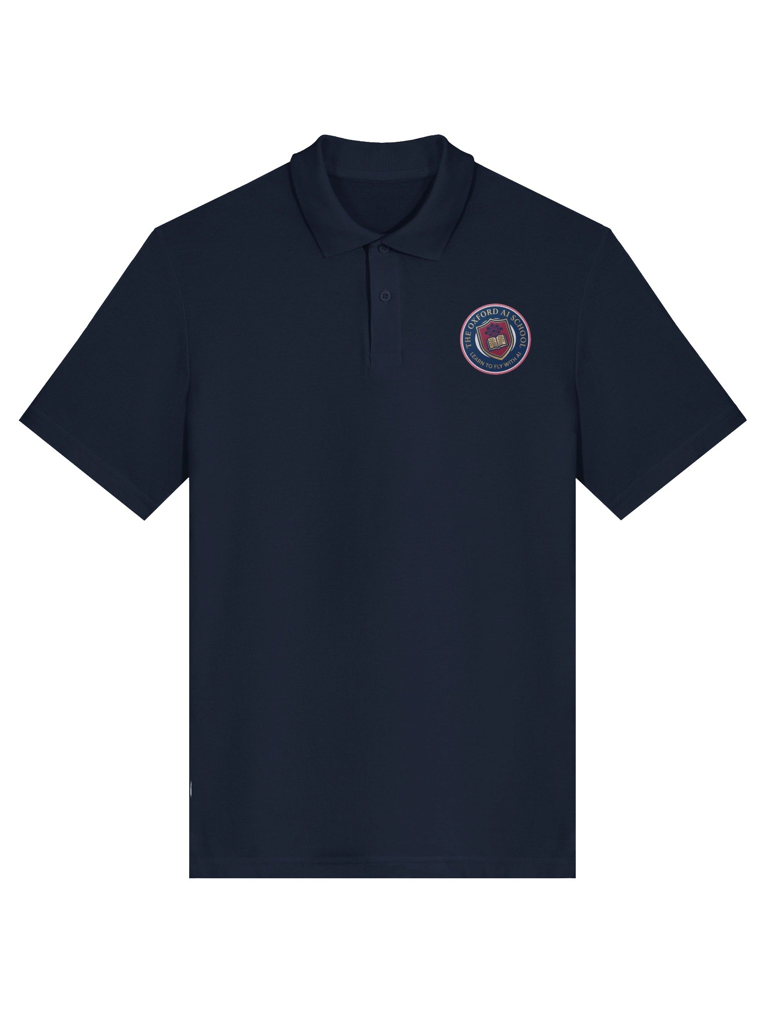 The Oxford AI School Polo Shirt in Navy with the school crest