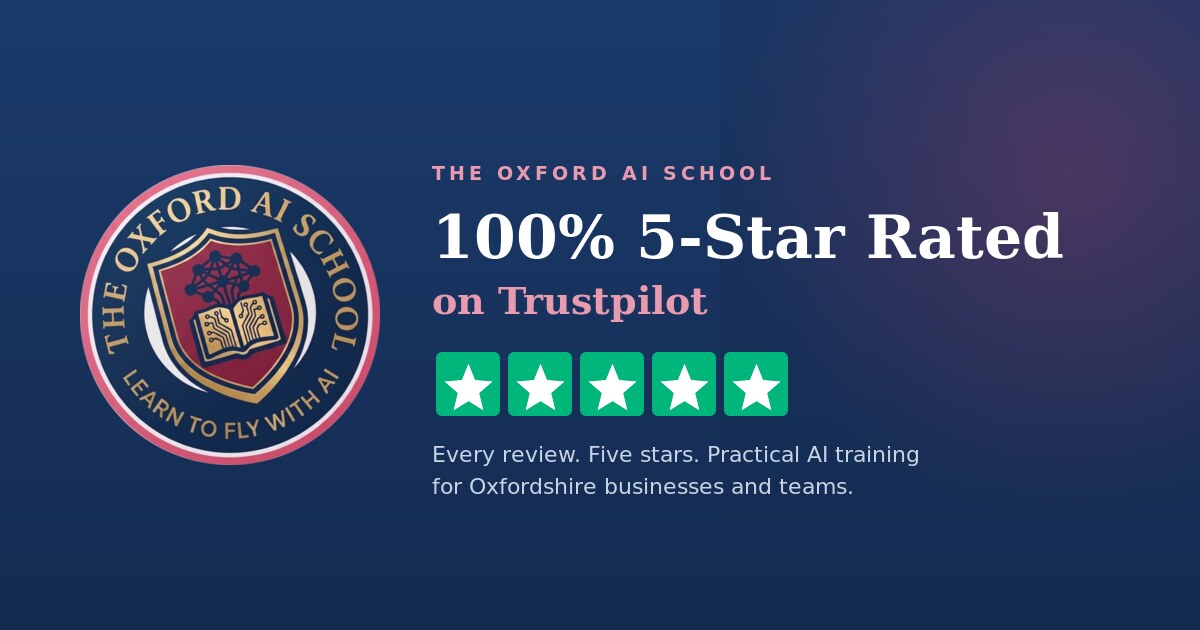 The Oxford AI School is 100% 5-star rated on Trustpilot